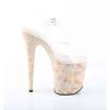 Pleaser - FLAMINGO808MB Sandale à bride à la cheville, Pole dance chaussures - Transparent/Couleur or Product image